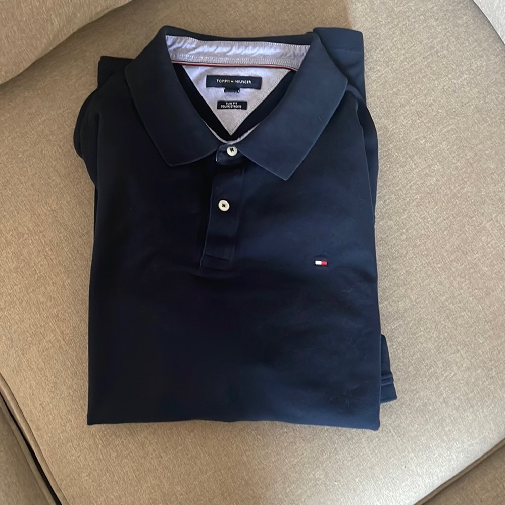 Tommy Hilfiger Mens Navy Blue Polo